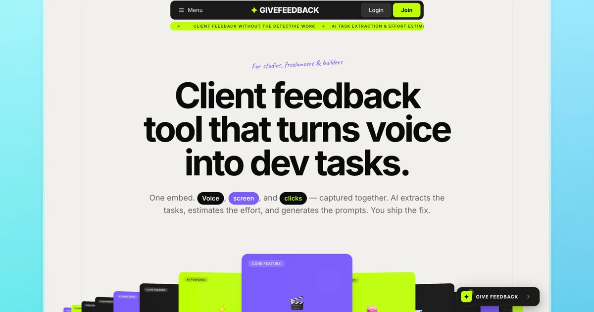 Voice feedback turns into dev tasks