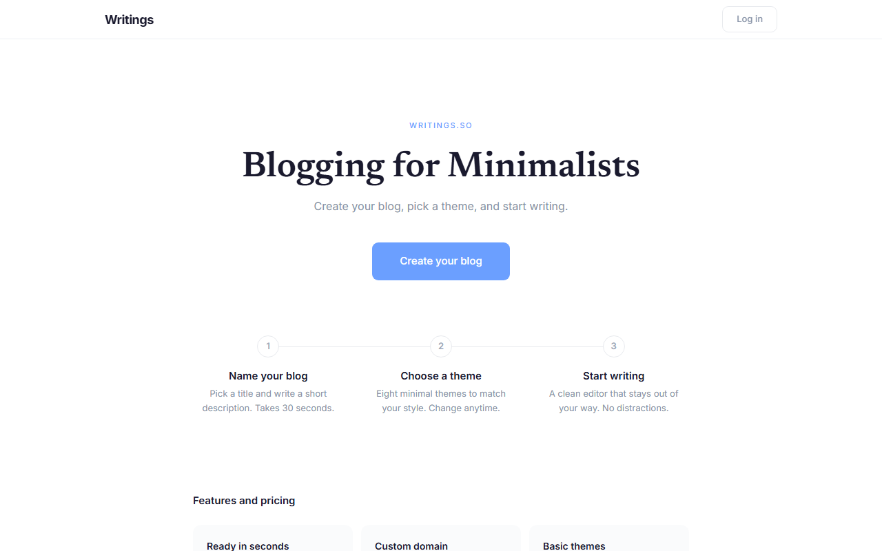 Writings is a distraction-free simple writing app, with clean interface for a non-cluttered writing experience. Create, organize, and share your content, with a