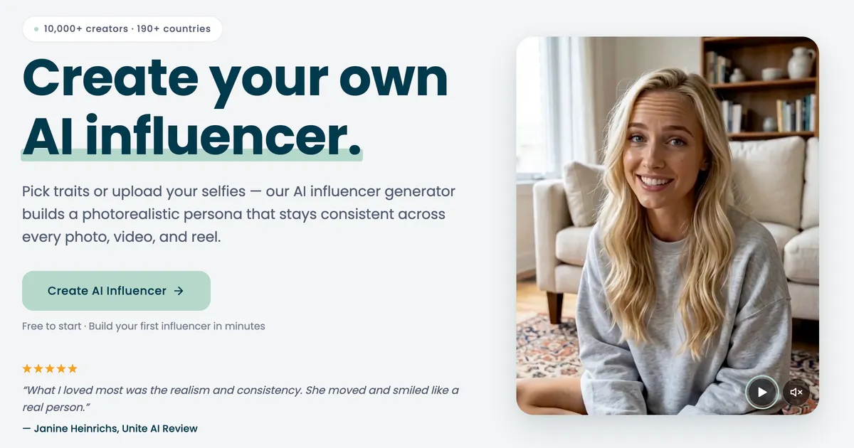 Leading AI influencer generator