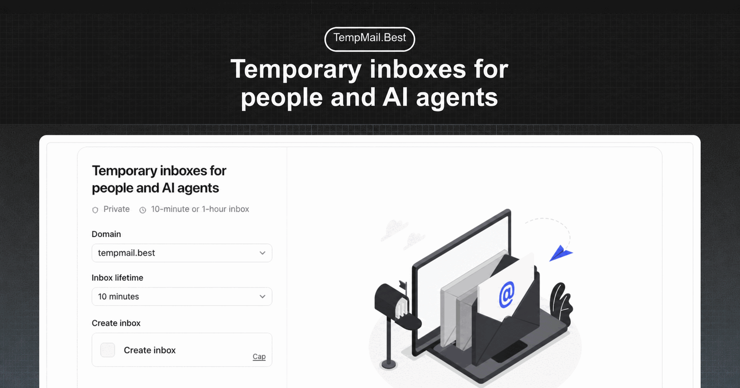 Minimalist temporary Email. Privacy friendly, 100% Run on Cloudflare.